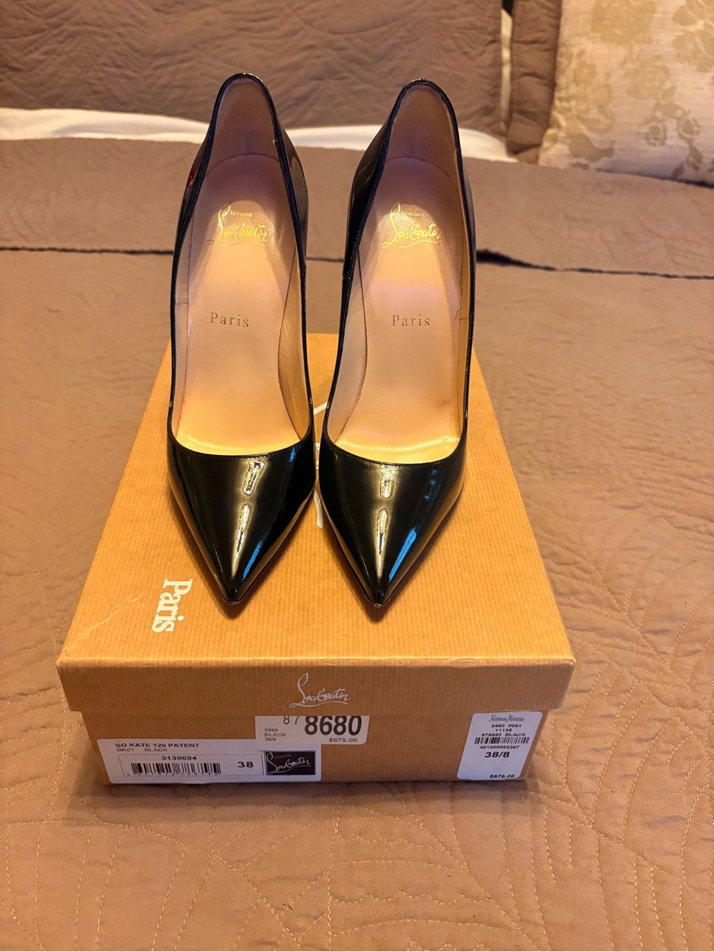 Christian Louboutin Black Patent So Kate’s with Signature Red Soles